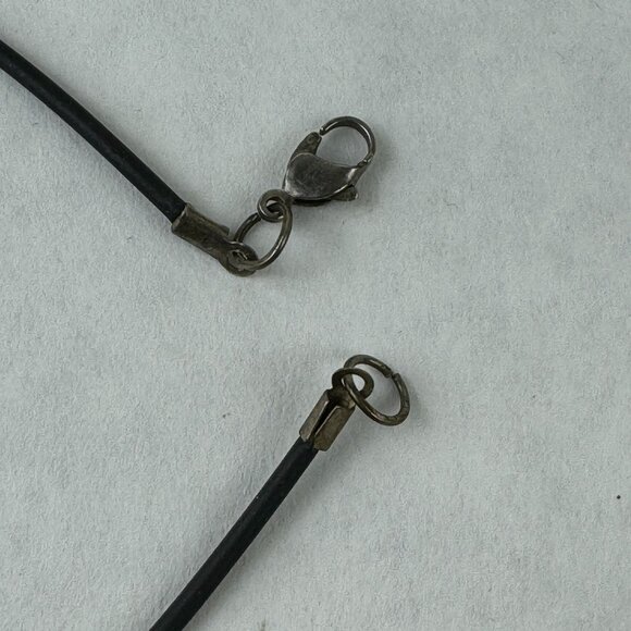 Natural Agate Slice Pendant Necklace Black Cord 18" Lobster Clasp Artisan - Picture 5 of 10